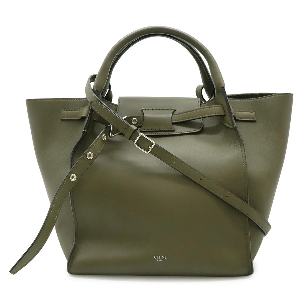 Celine Big Bag 2way Crossbody Leather Olive Green